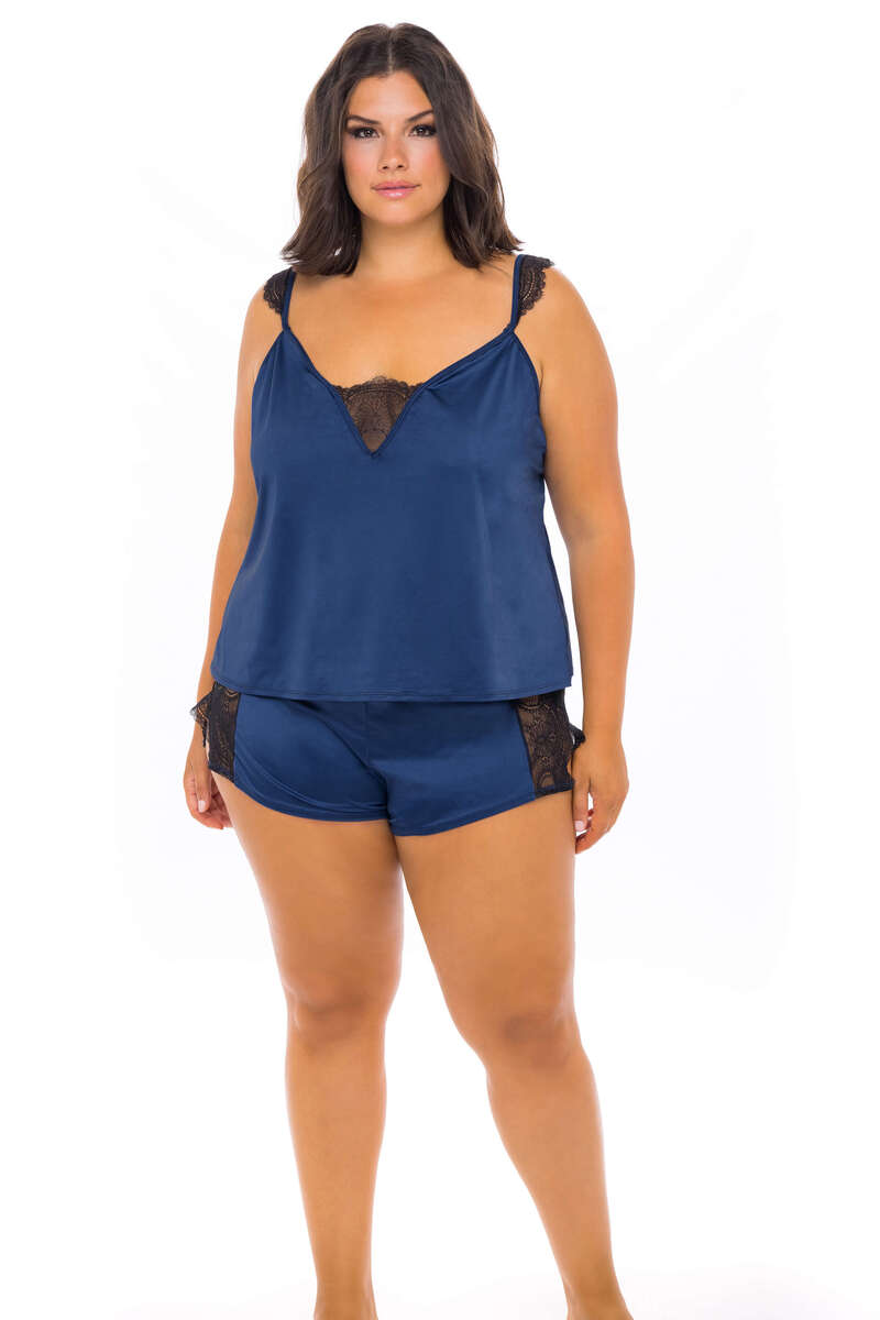 Plus Size Saskia Satin Finish Camisole Set