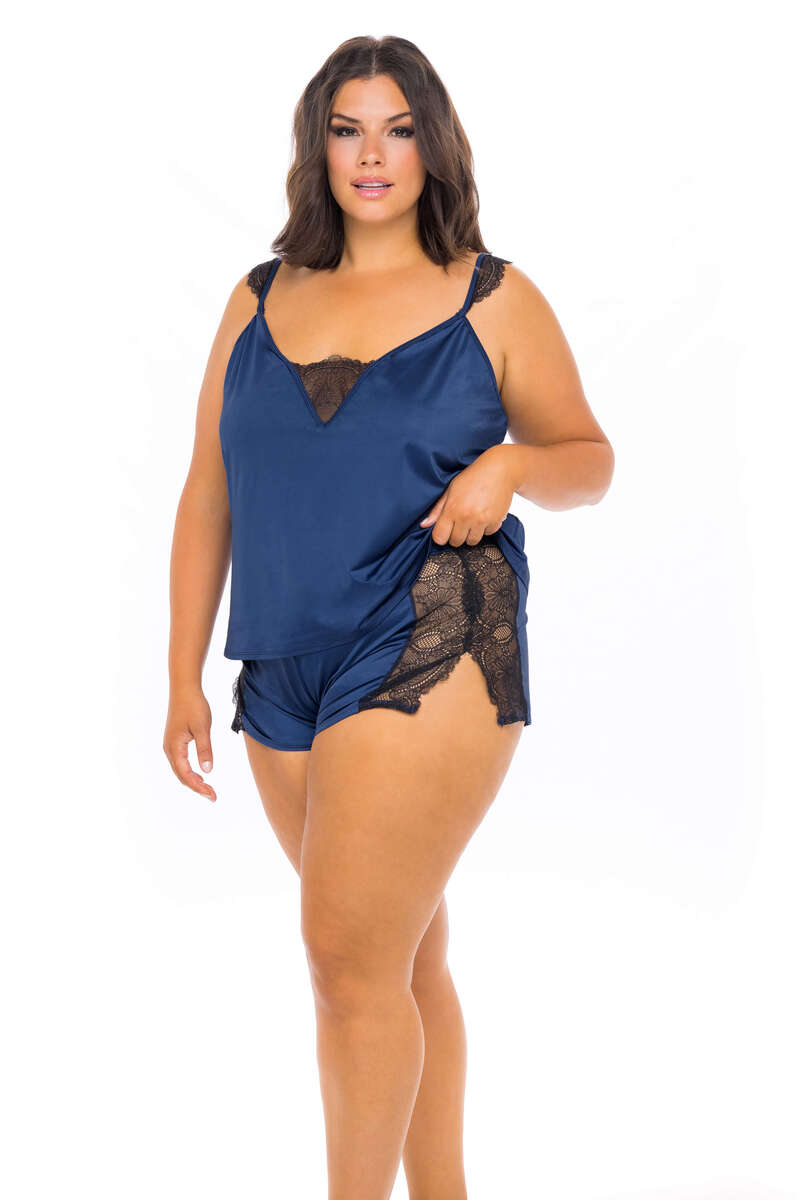 Plus Size Saskia Satin Finish Camisole Set