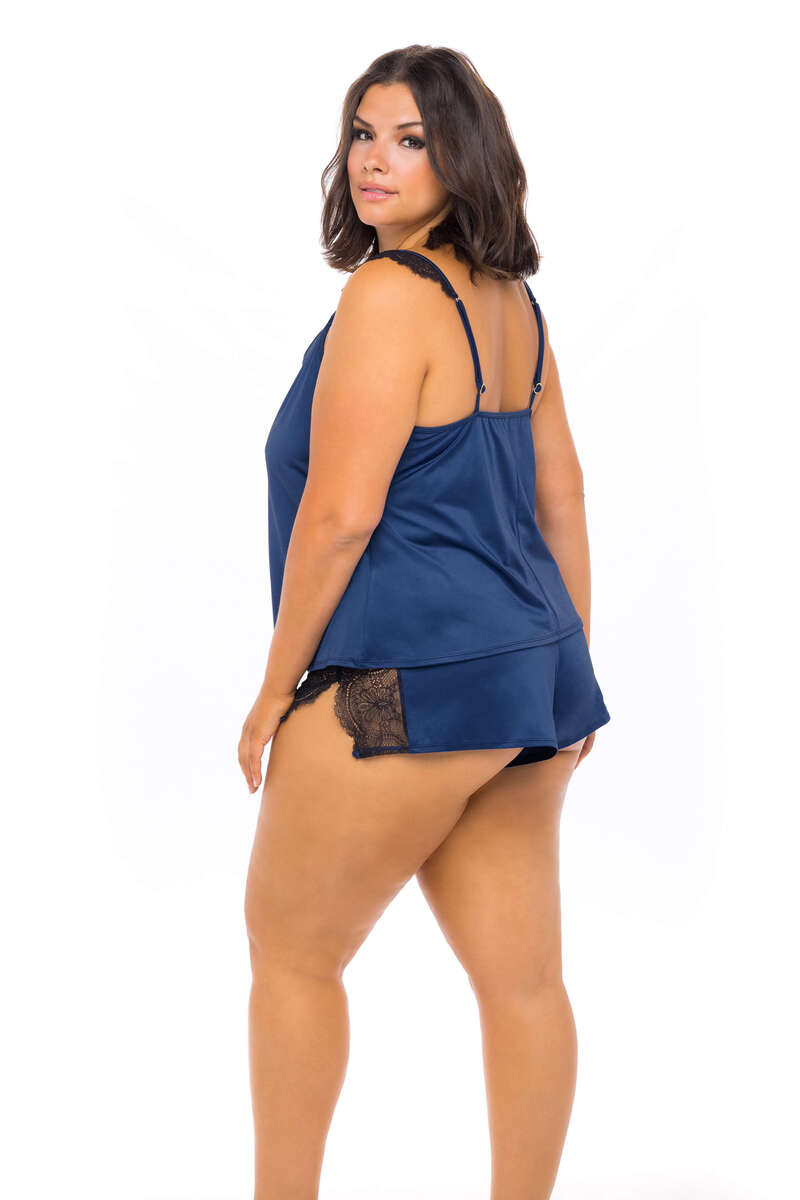 Plus Size Saskia Satin Finish Camisole Set