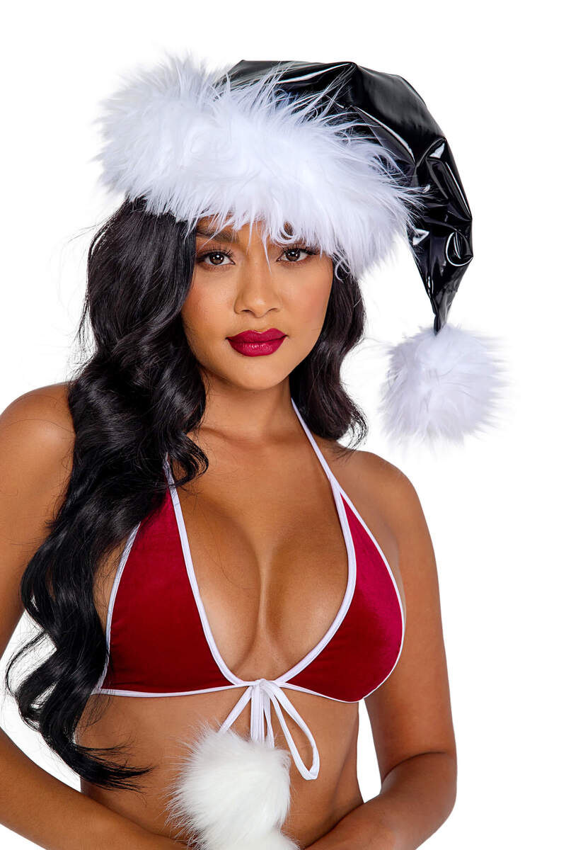 Vinyl & Faux Fur Santa Hat