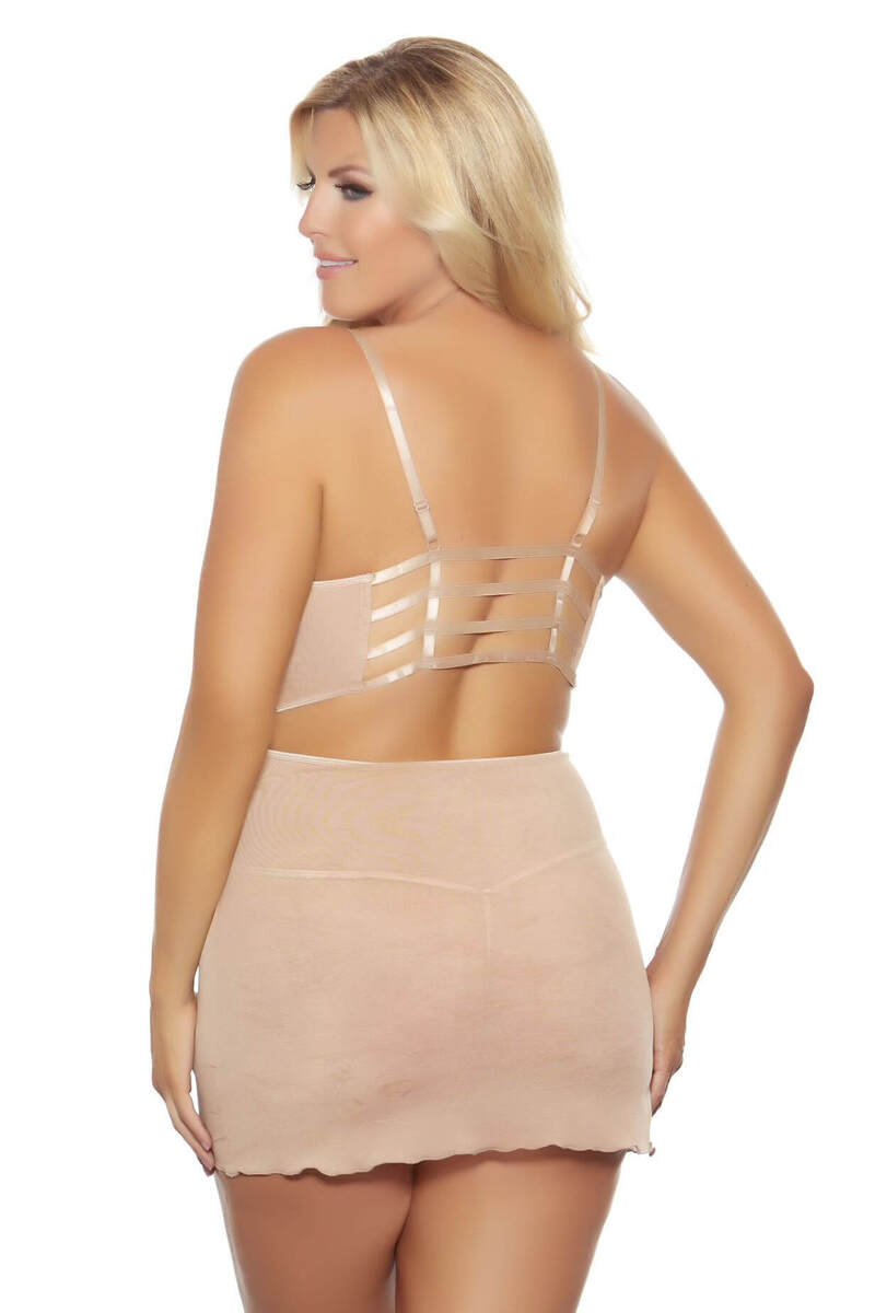 Nude Temptation Plus Size Chemise Set