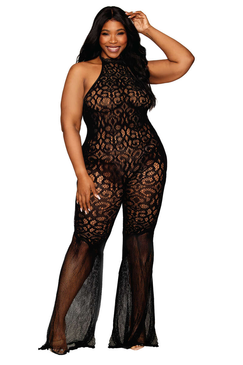 Plus Size Flair Leg Bodystocking