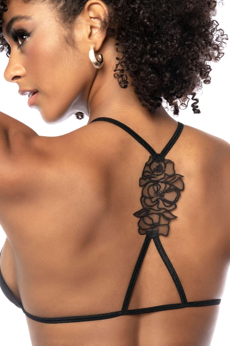Midnight Bloom Three-Piece Set Black Top Back Detail