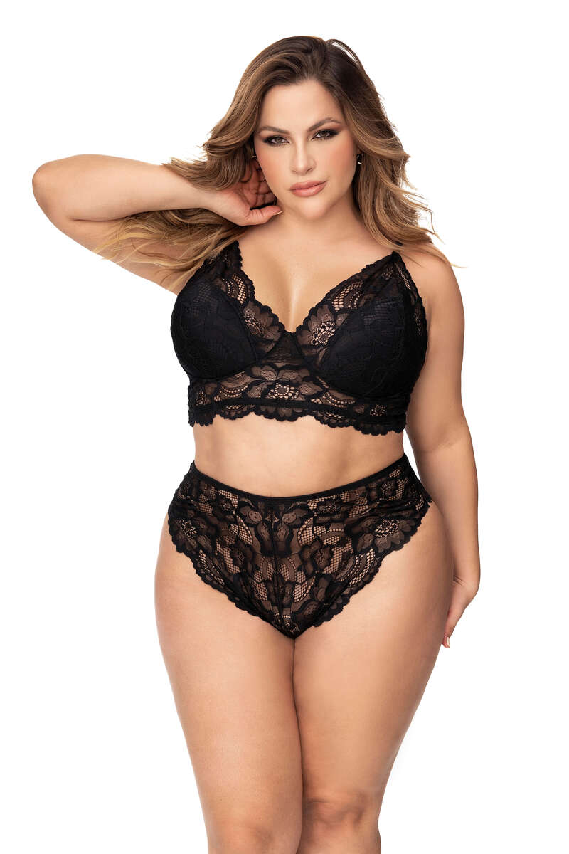 Plus Size Limitless Floral Lace Lingerie Set