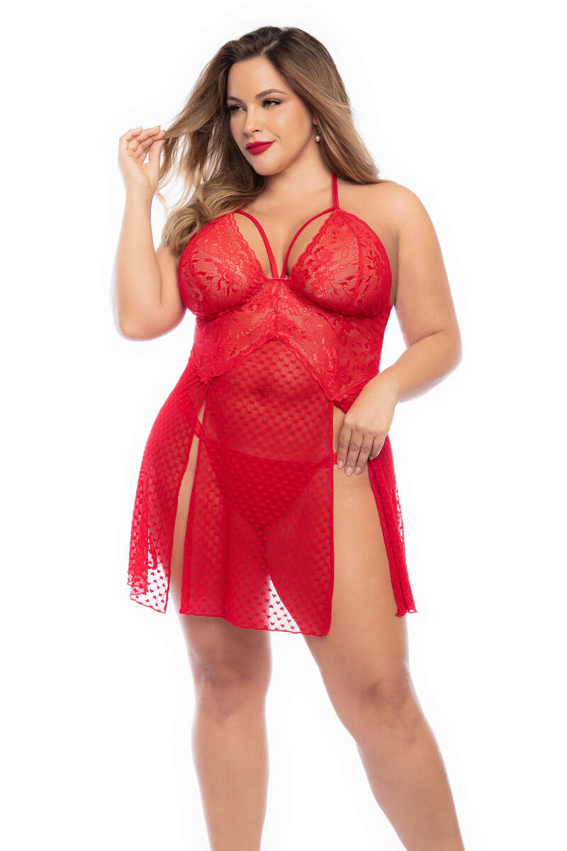Plus Size Romantically Red Babydoll
