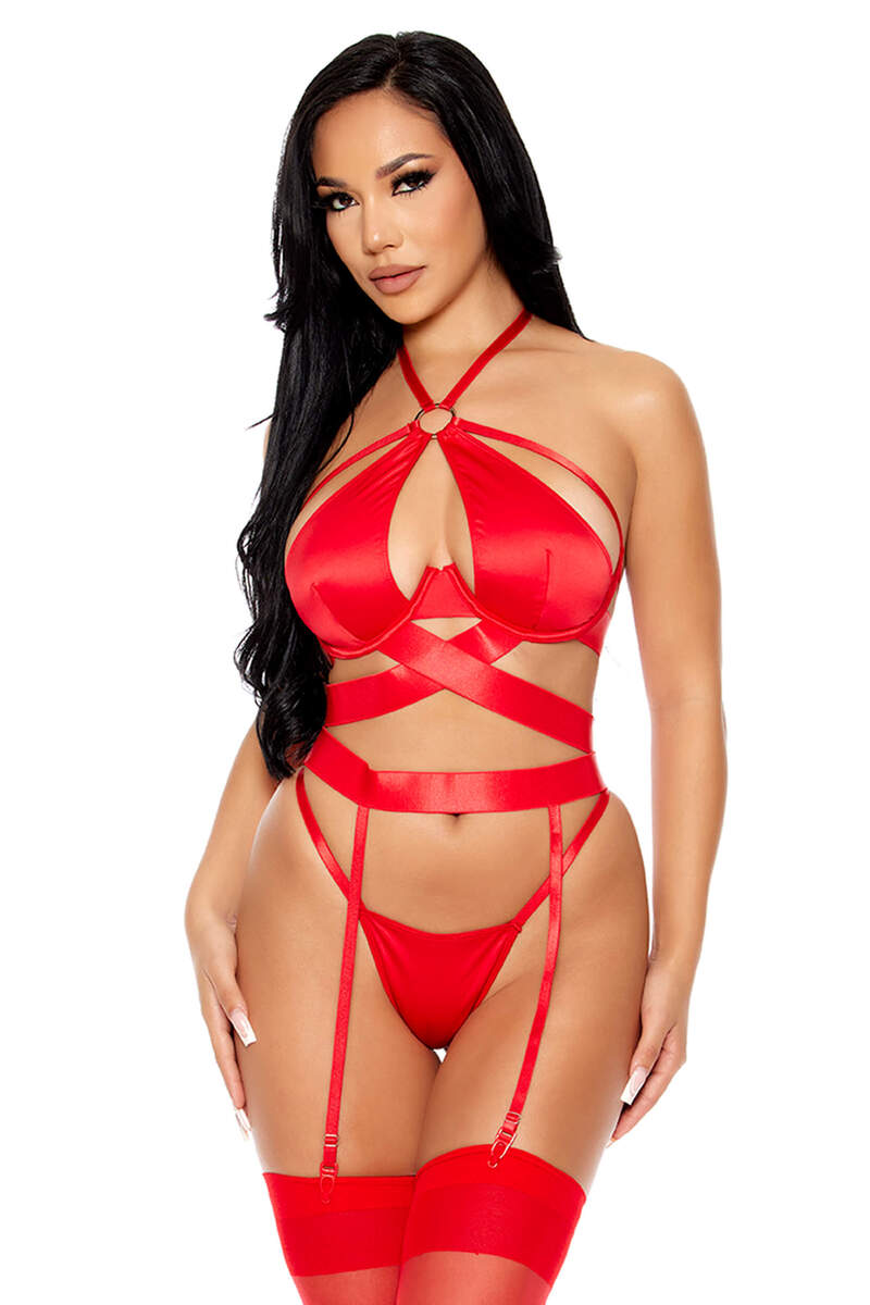 Soft Life Satin Longline Bra Set