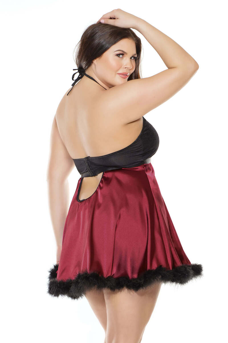 Whimsical Plus Size Babydoll & Thong Set