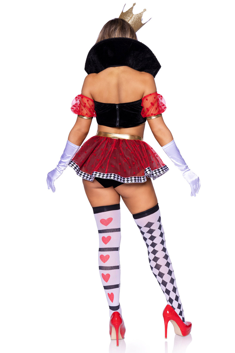 Wicked Wonderland Queen Costume Black Red Back
