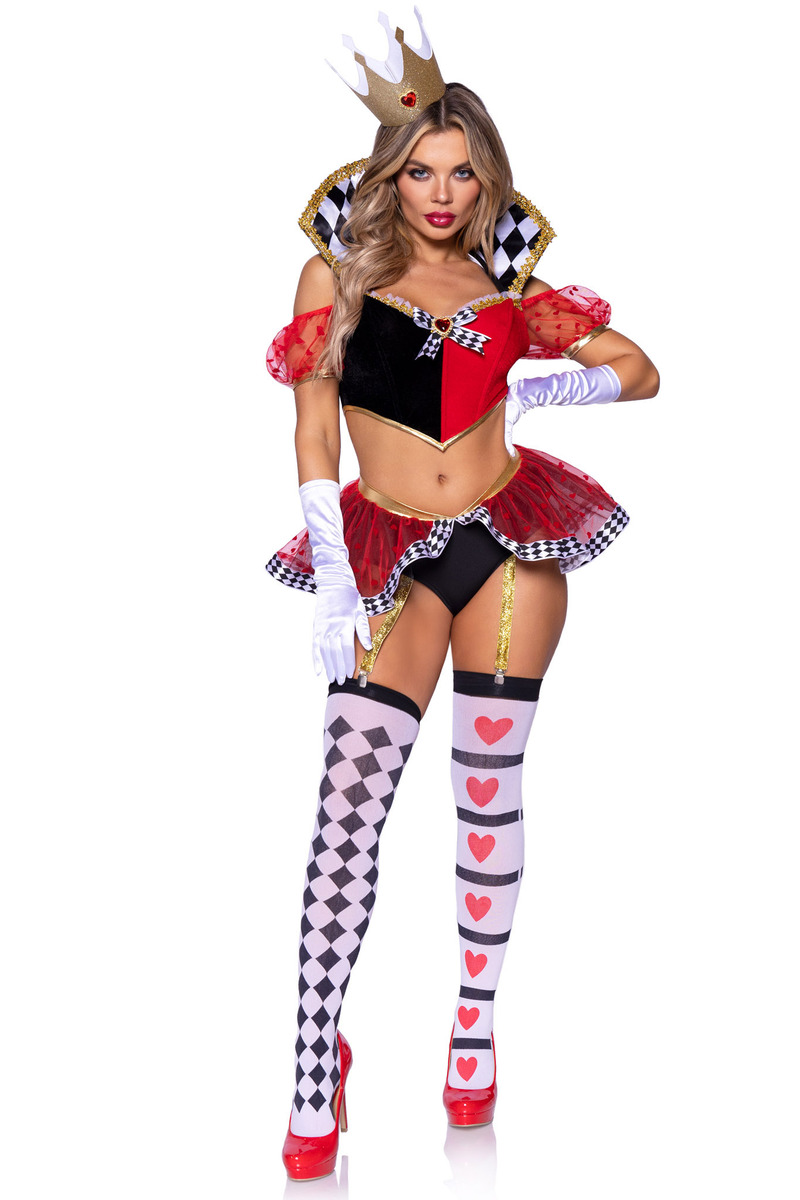Wicked Wonderland Queen Costume Black Red Front