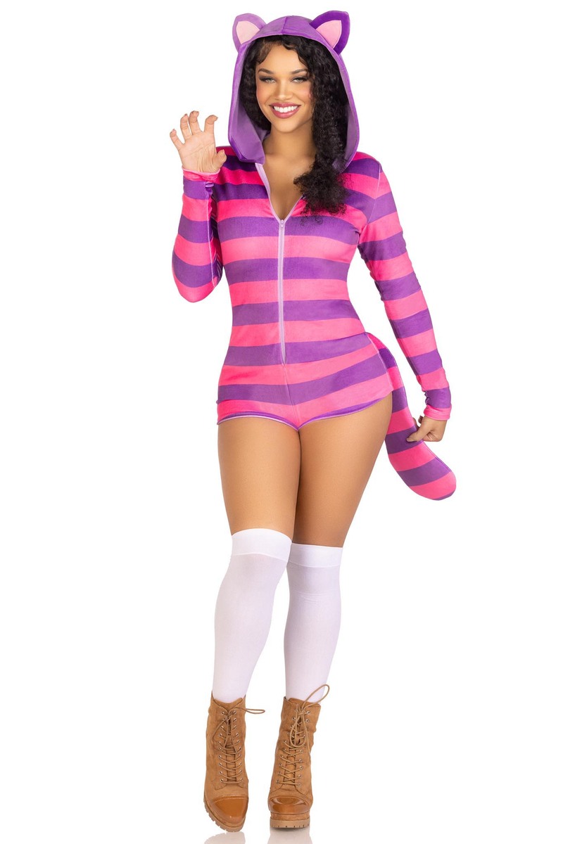 Comfy Cheshire Cat Costume Pink Purple Front