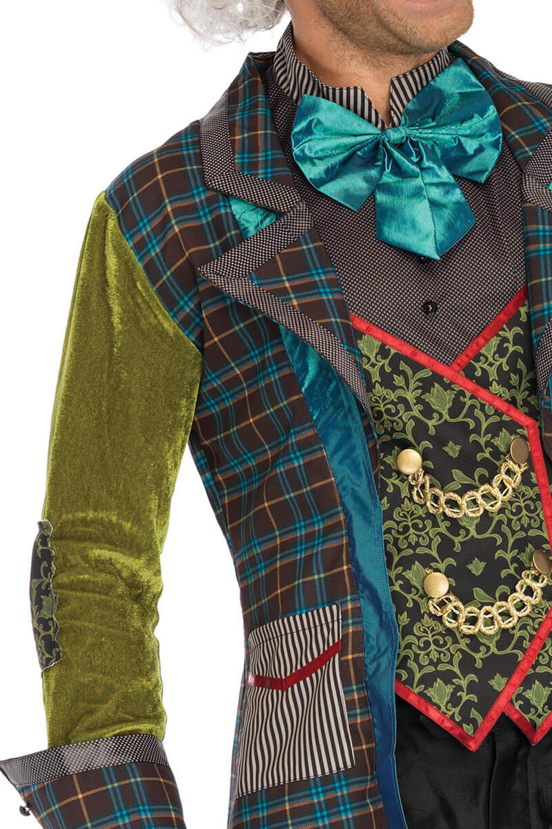 Deluxe Mad Hatter Men's Costume Jacket Detail