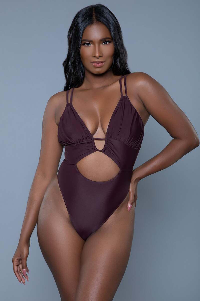 Evelyn Swimsuit Chocolate Front