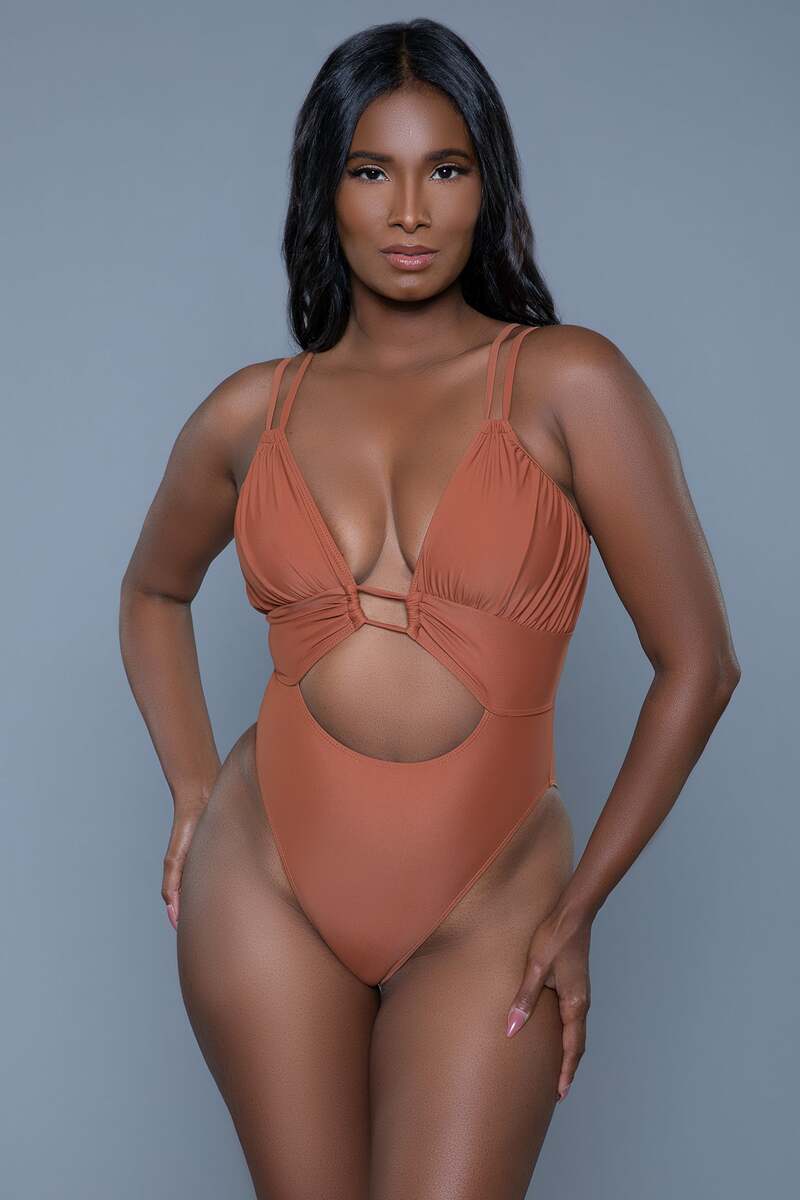 Evelyn Swimsuit Rust Front