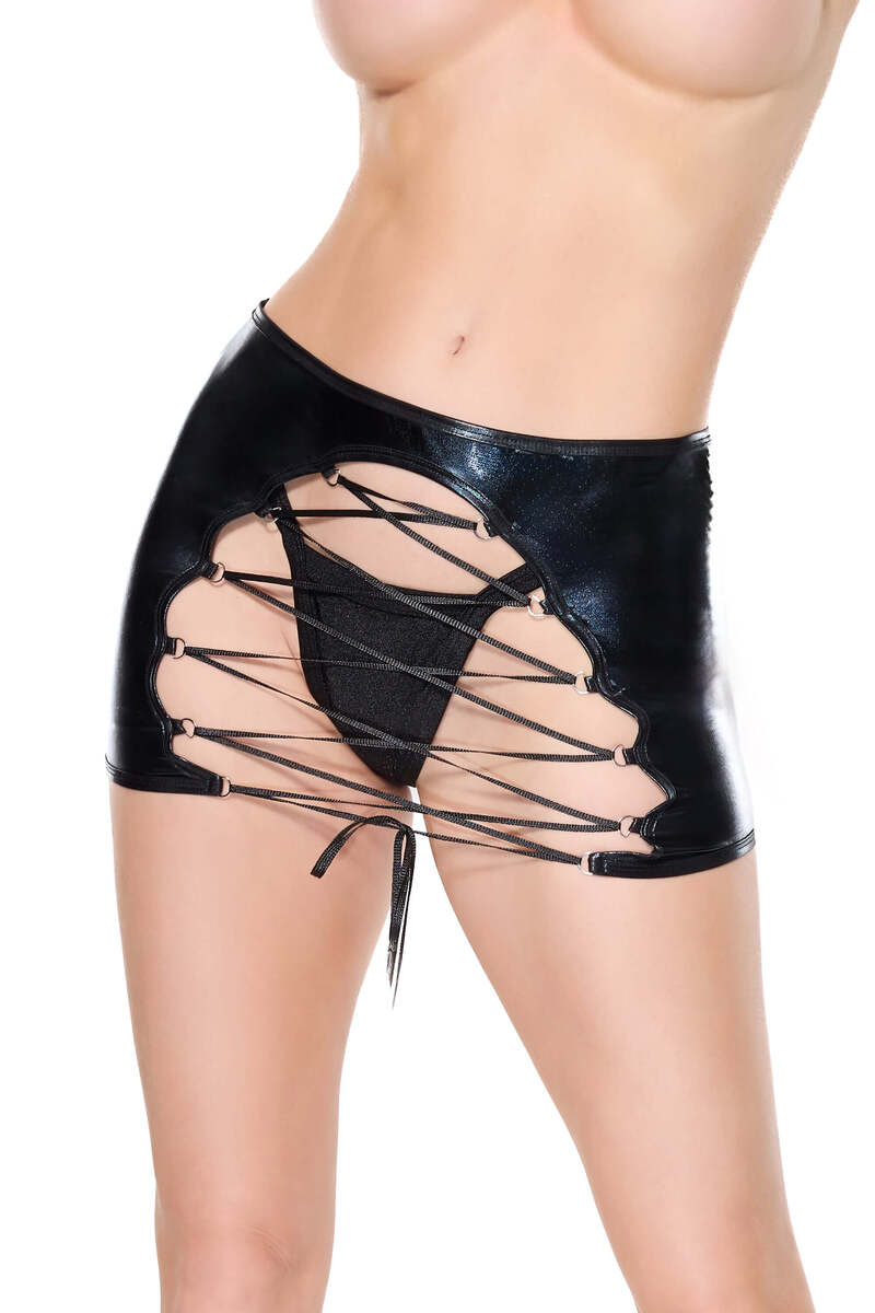 Darque Reversible Skirt Black Front Reversed