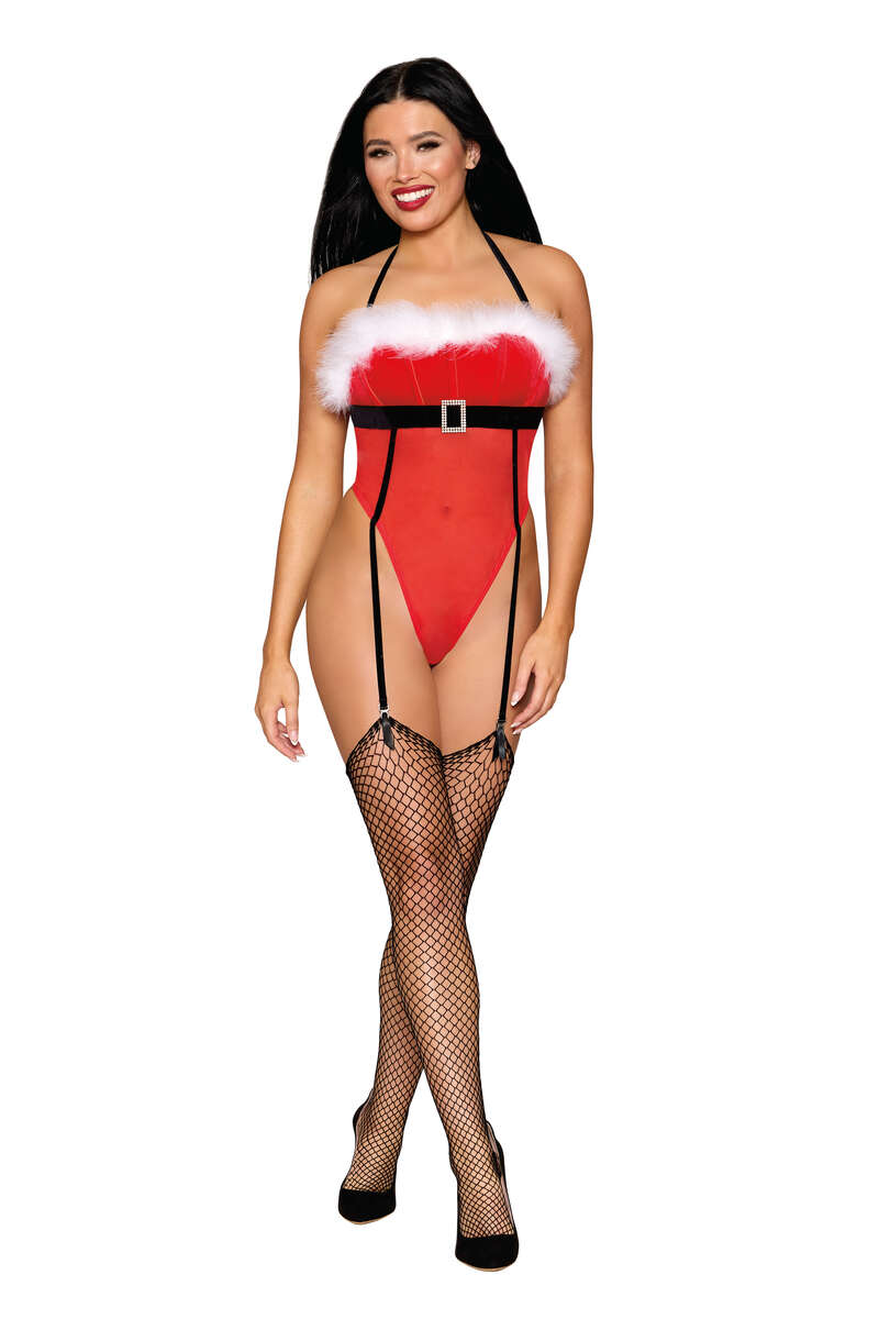 Velvet Santa Garter Teddy