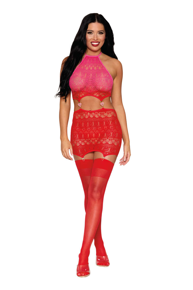 All Heart Garter Slip Red - Front