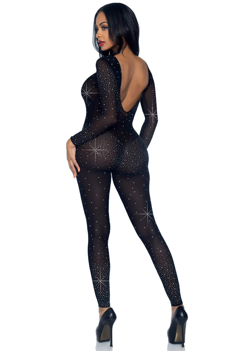 Sheer Rhinestone Catsuit
