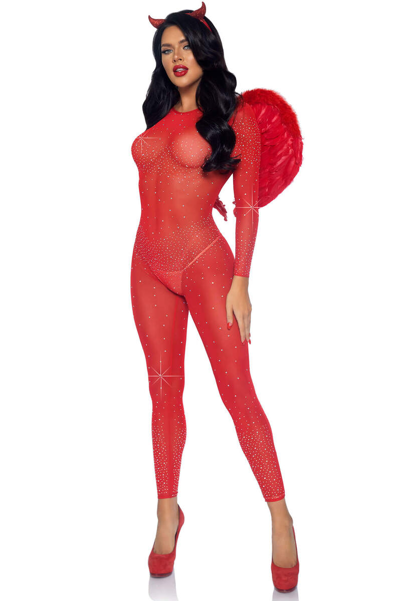 Sheer Rhinestone Catsuit