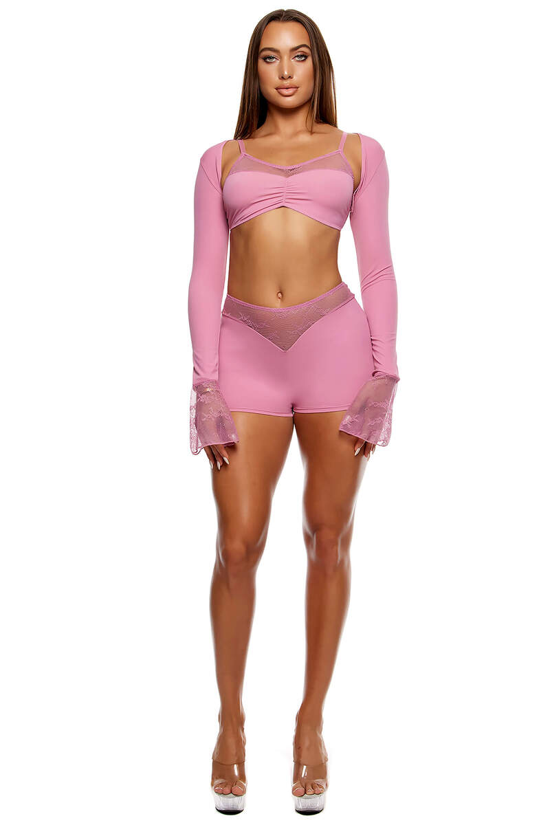 Take It Easy Lounge Lace Bralette and Briefs Lingerie Set