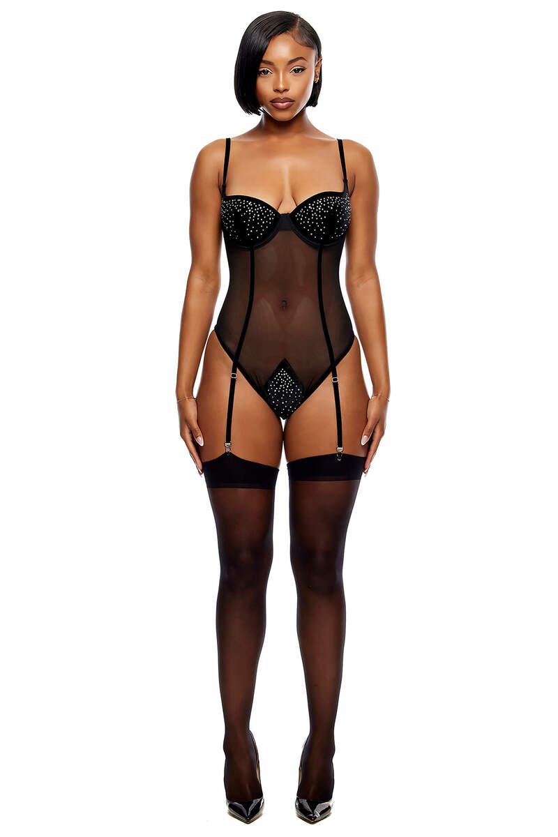 Caught Your Eye Velvet Rhinestone Teddy