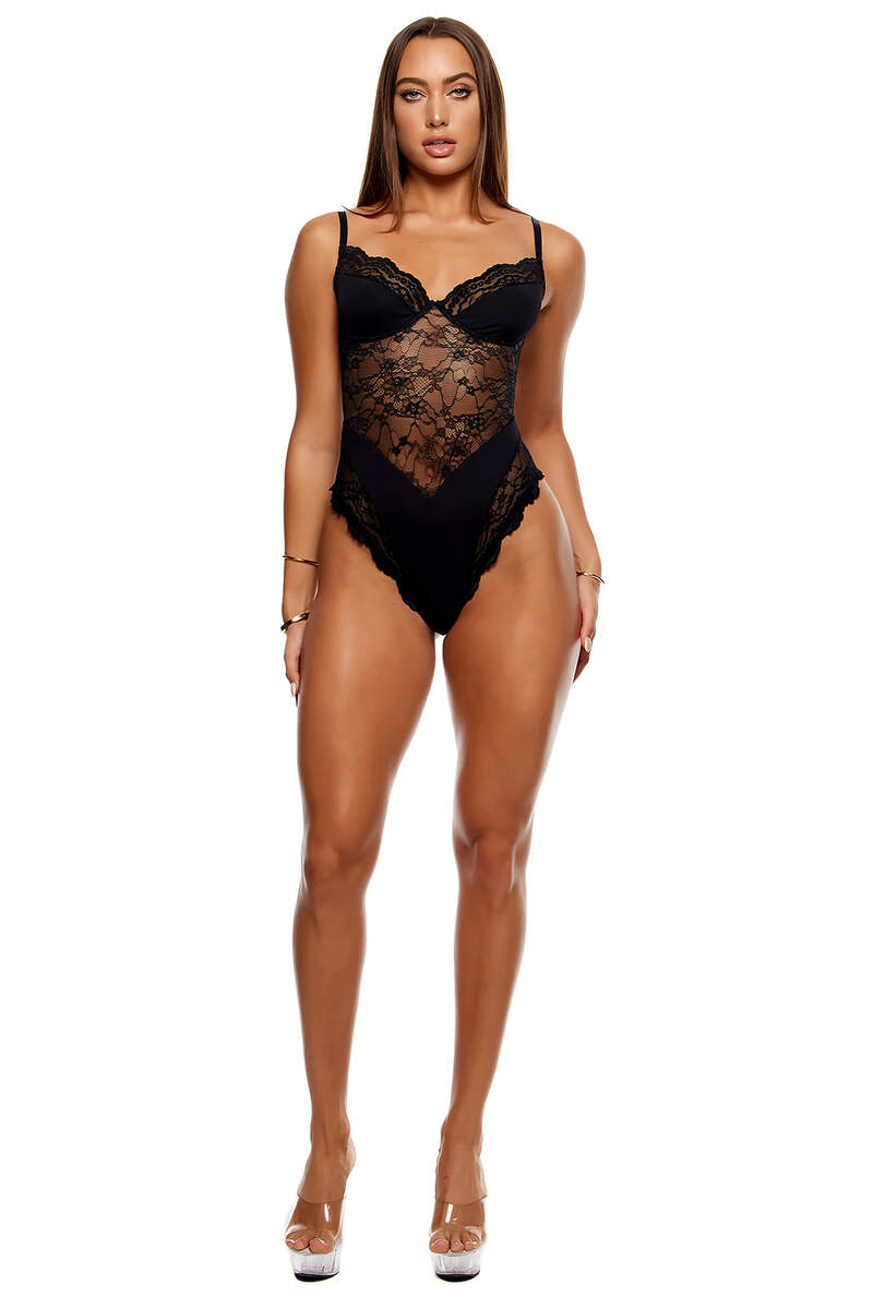 Self Care Ribbed Lace Teddy