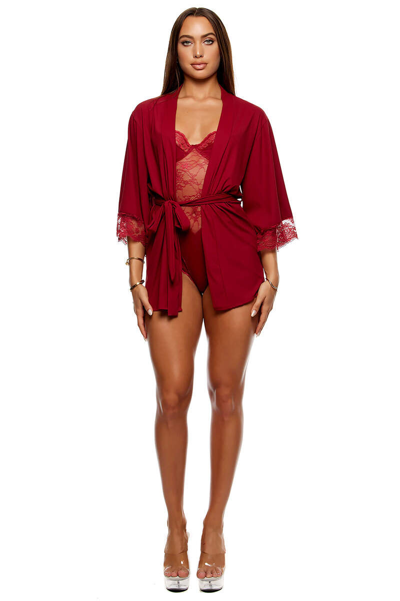 Self Care Ribbed Lace Teddy