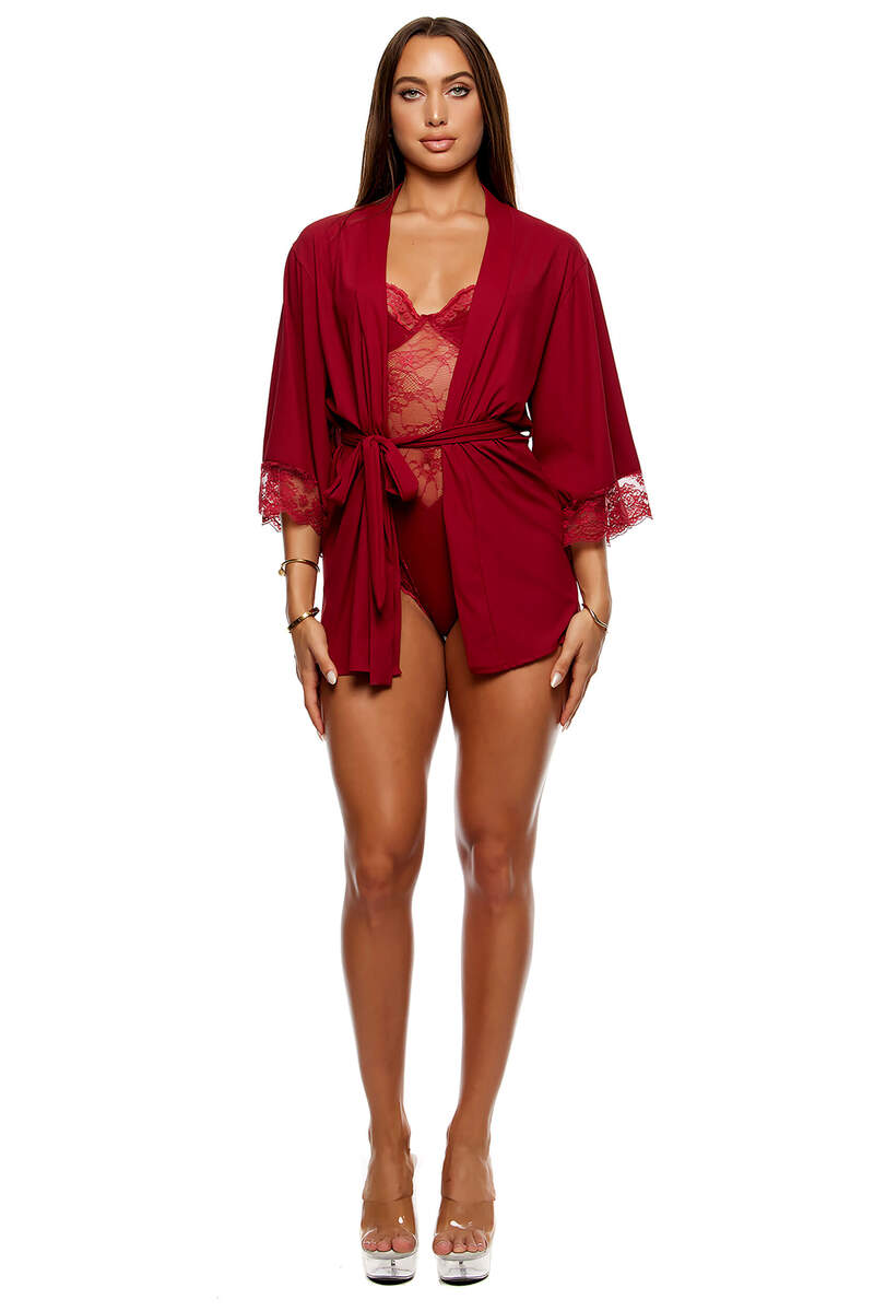 Self Care Ribbed Lace Teddy
