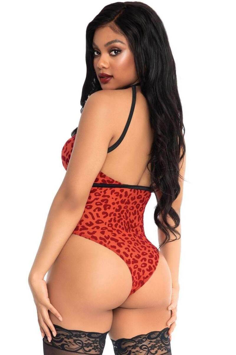 Velvet Leopard Garter Teddy