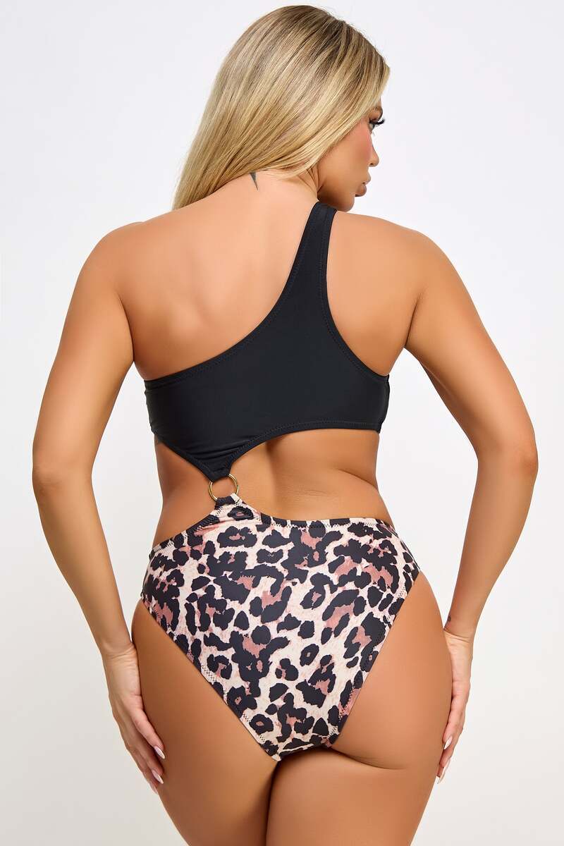 Calypso Swimsuit Back Leopard Black Back