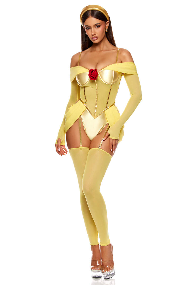 She's a Beauty Princess Costume Yellow Front Posing