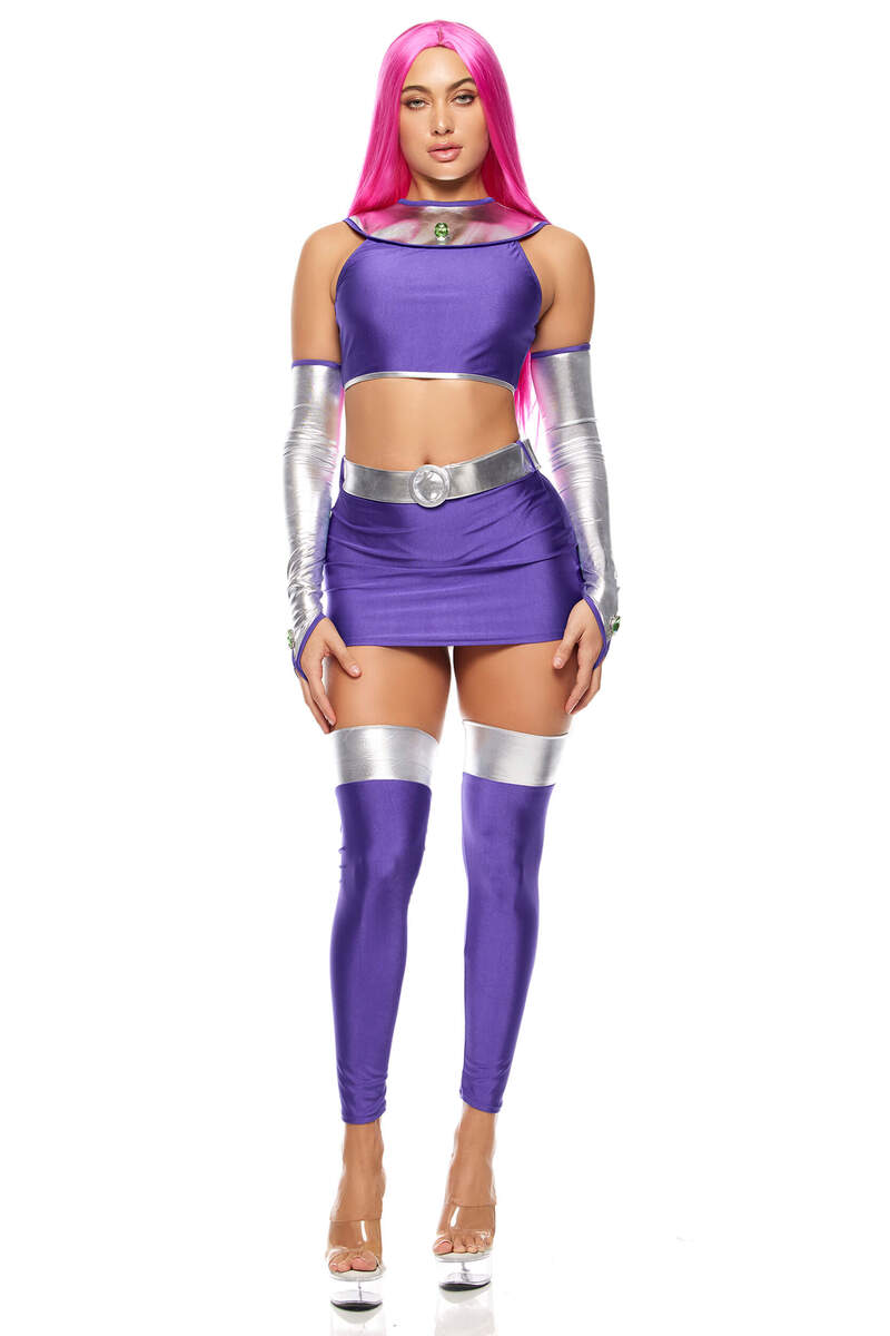 Star Princess Comic Book Character Costume Purple Front