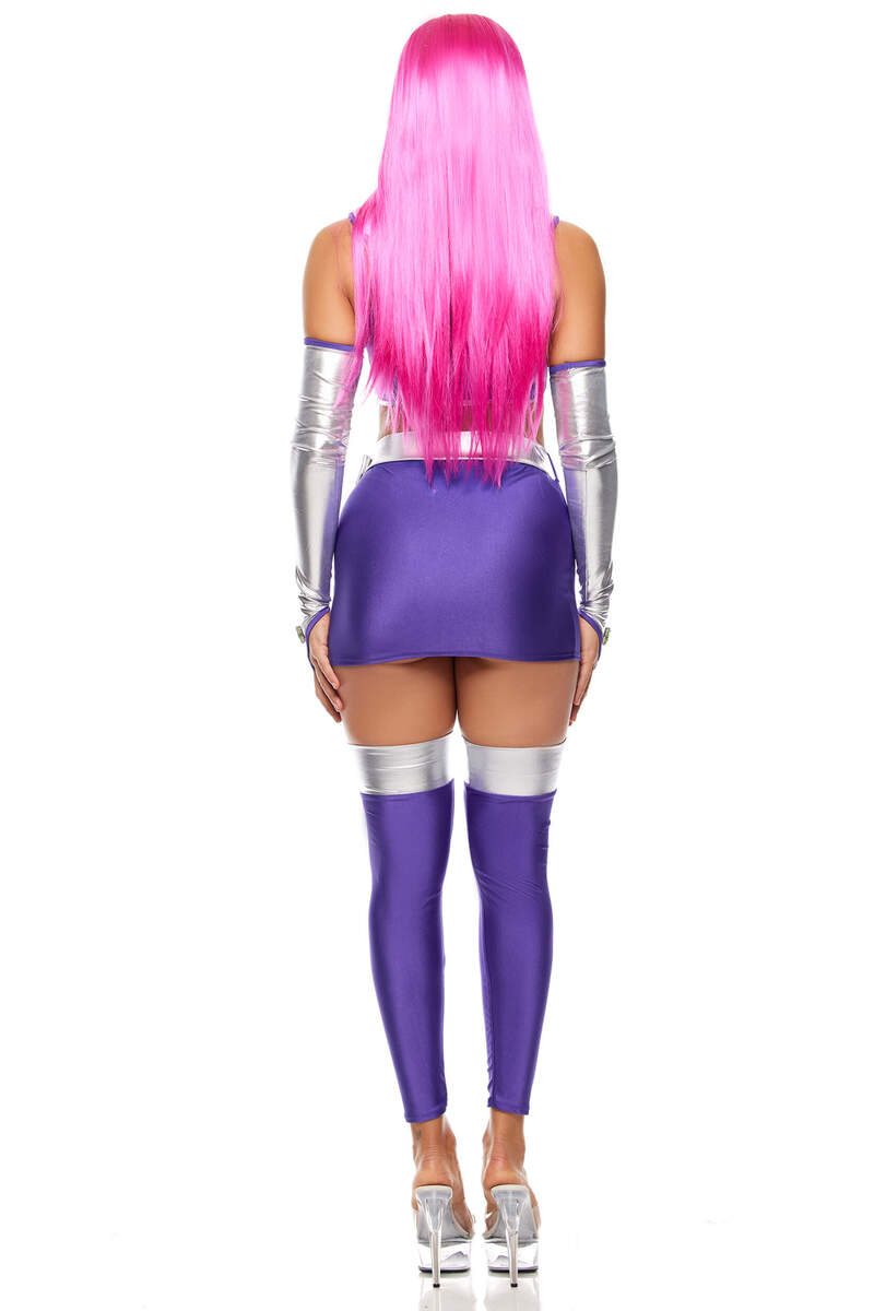 Star Princess Comic Book Character Costume Purple Back Alternate