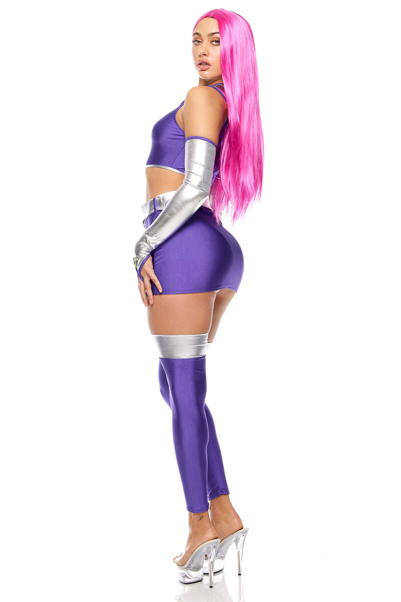 Star Princess Comic Book Character Costume Purple Side Alternate