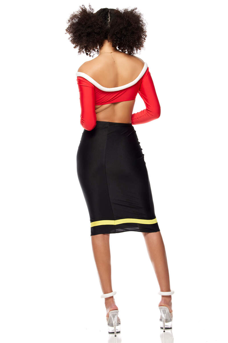 Sailor's Girl Cartoon Character Costume Red/Black Back Alternate