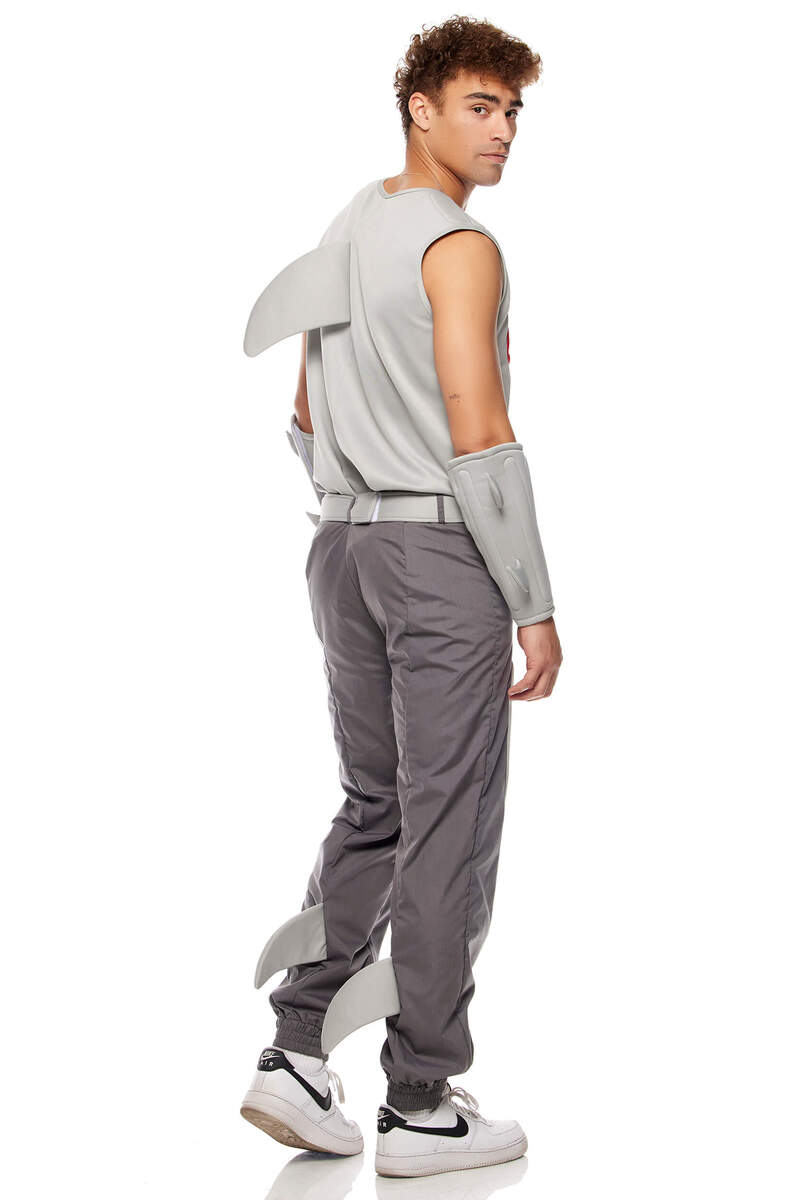 Shark Frenzy Movie Character Men's Costume Gray Back