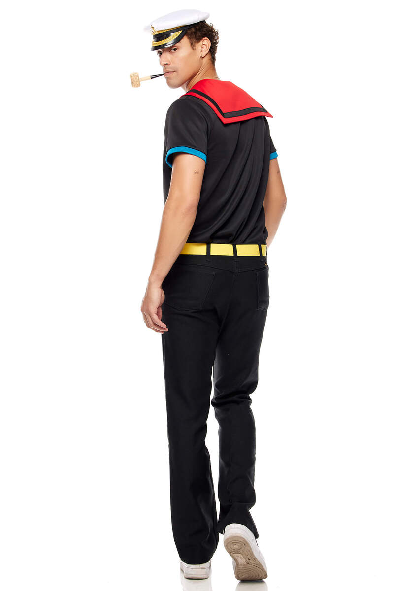 The Sailor Man Men's Cartoon Character Costume Black Back