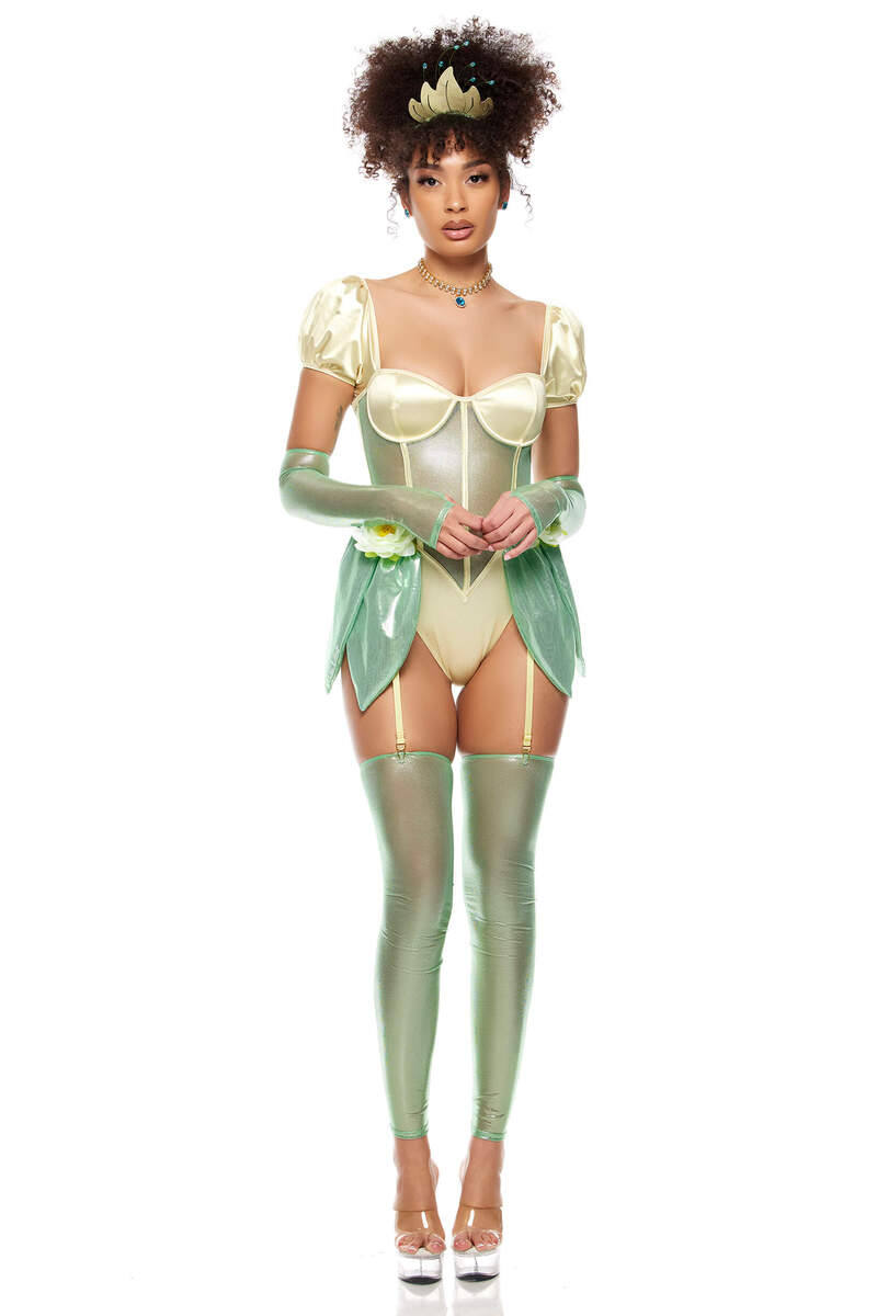 Kissing Frogs Princess Costume Green Front Alternate