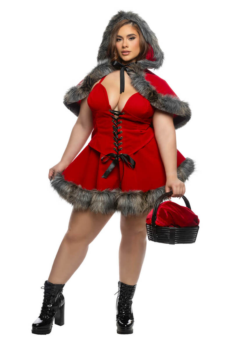 Enchanted Forest Red Costume Red Plus Size Front