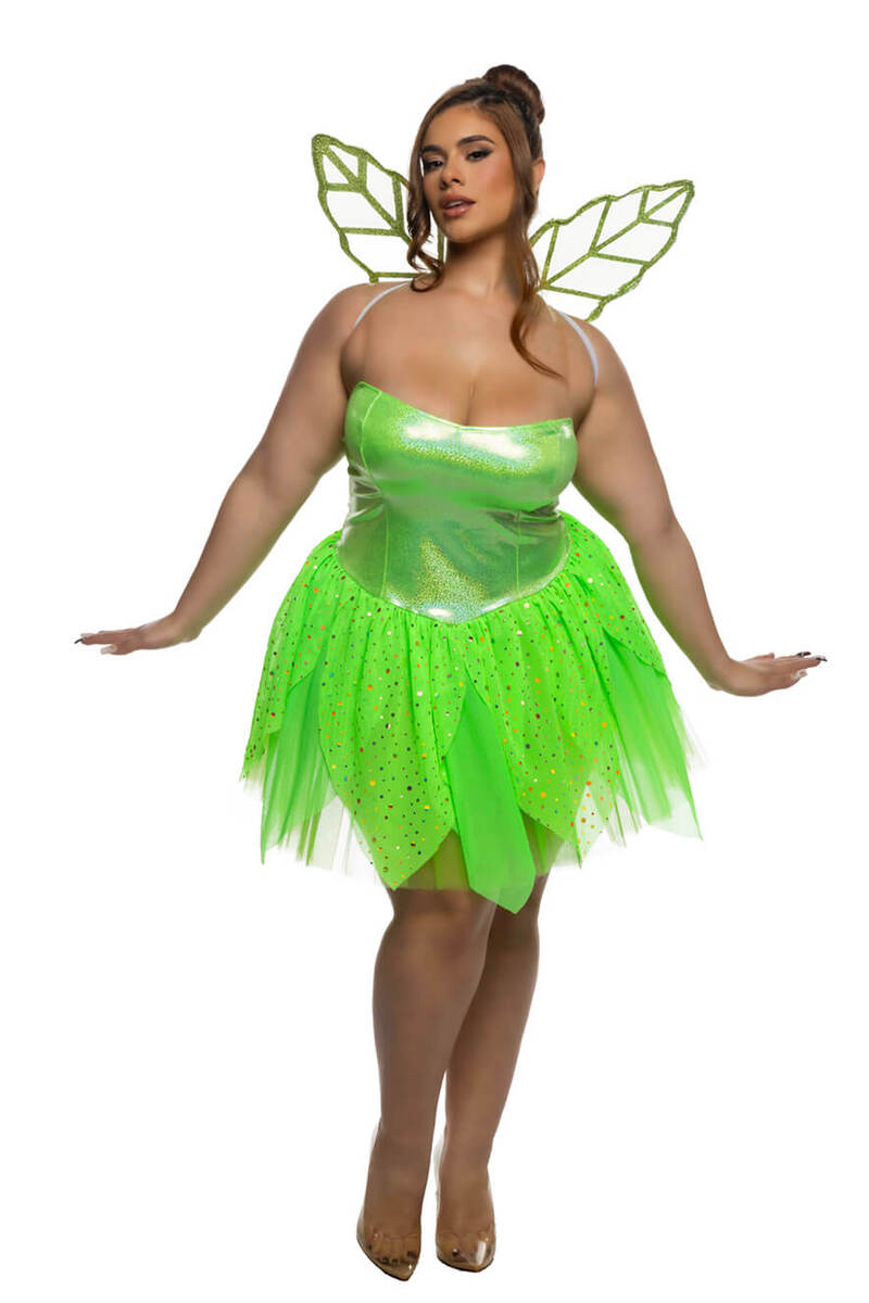 Happy Thoughts Pixie Costume Green Front Plus Size
