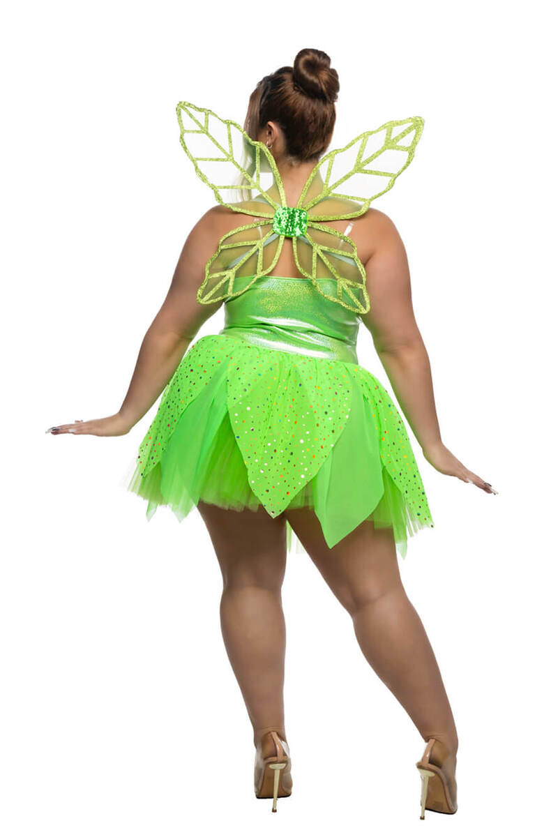 Happy Thoughts Pixie Costume Green Back Plus Size
