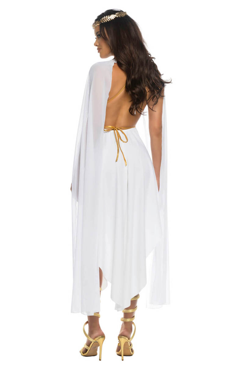 Gilded Goddess Costume White Gold Back