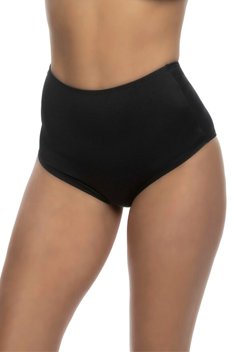 High Waist Booty Shorts Black Front