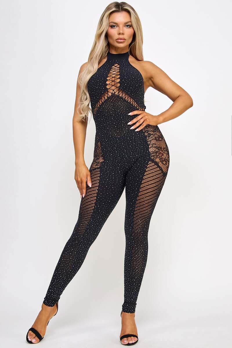 Gemma Bodystocking Black Front