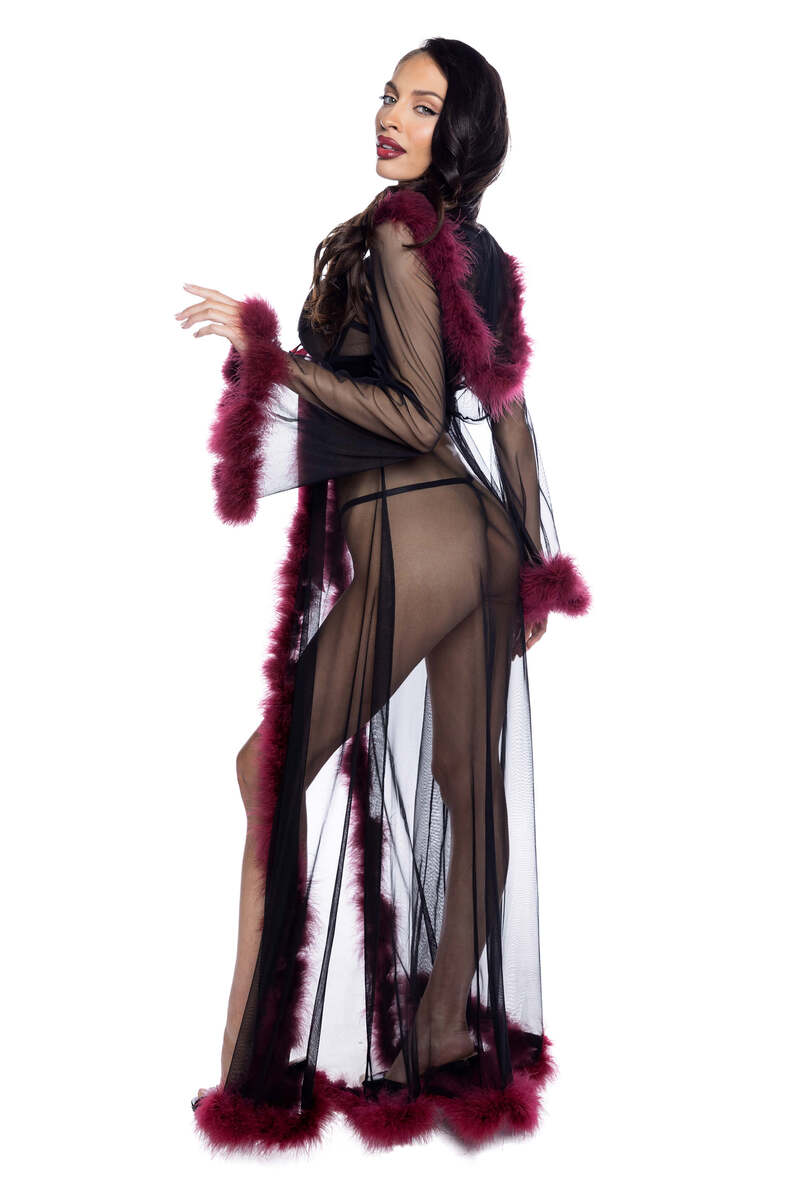 Fantasy Luxe Glam Robe Black Merlot Back