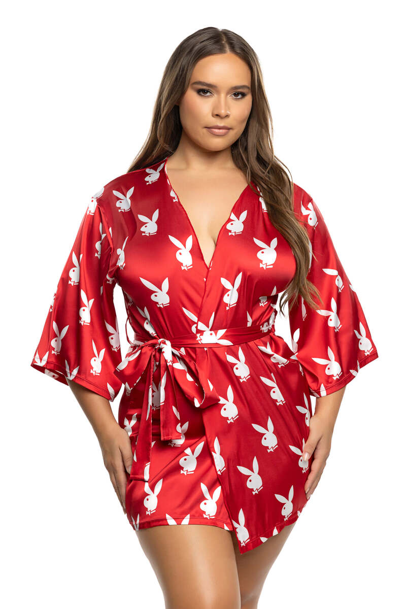Plus Size Chill Bunny Robe Red Front