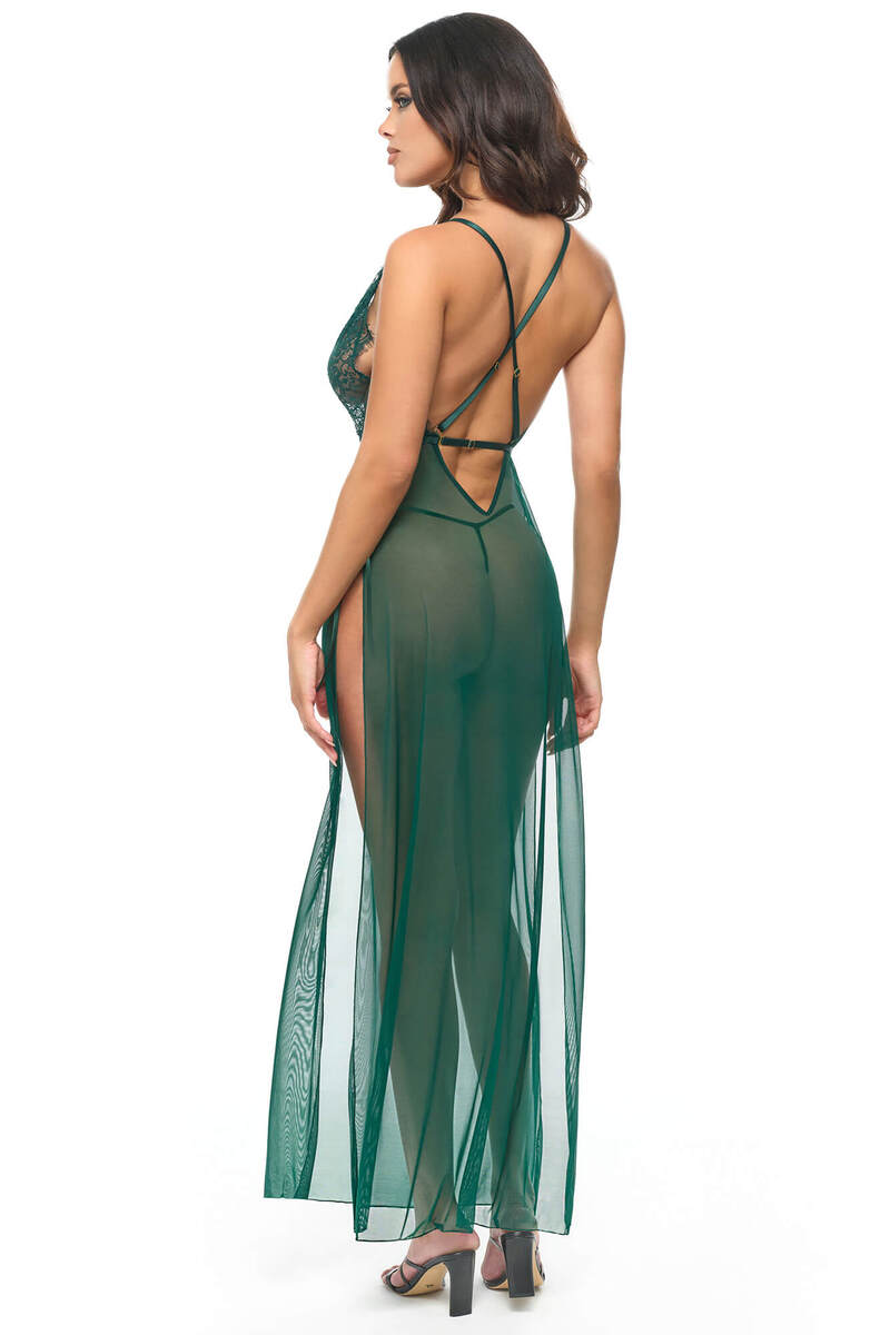 Cami Sheer Robe Rain Forest Back
