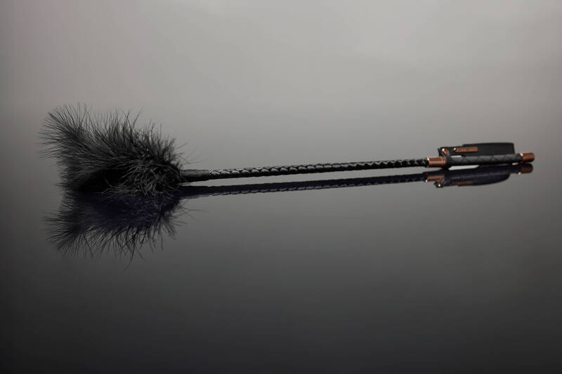 Feather Tickler Riding Crop Black