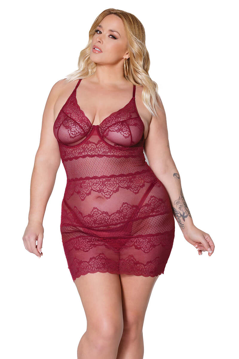 Pinot Noir Chemise Red Plus Size Front