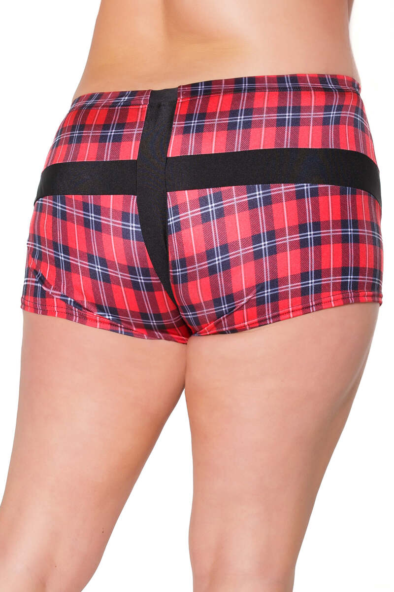 Need You So Plaid Unisex Boxer Brief Red Plus Size Back