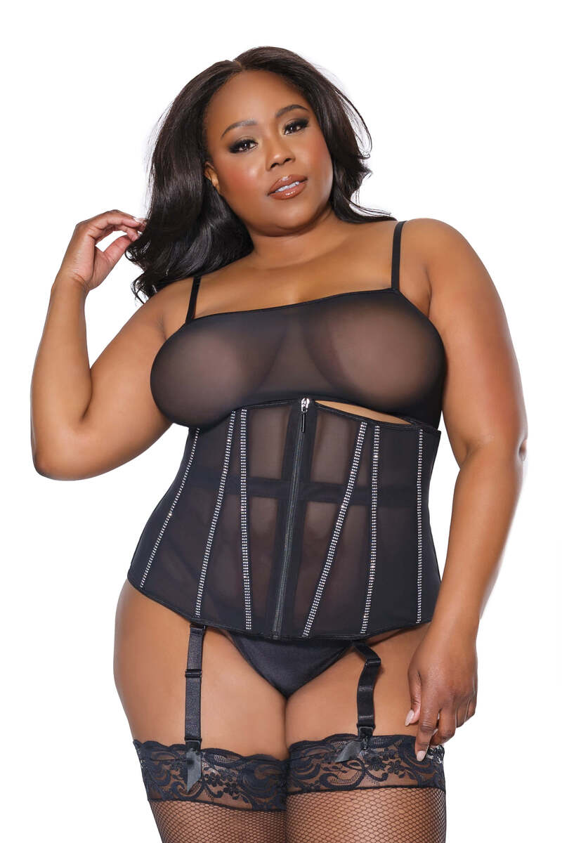 After Midnight Waist Cincher Black Plus Size Front